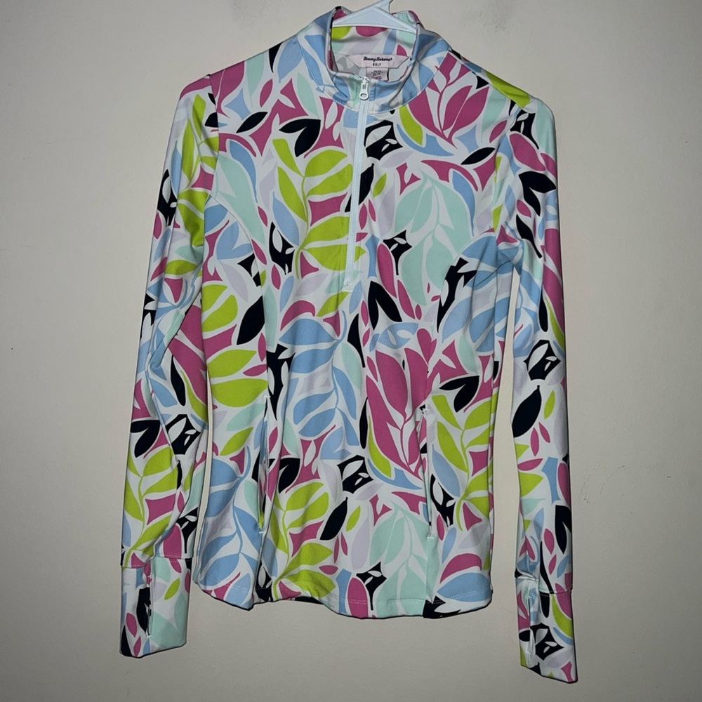 Tommy Bahama Active Golf Quarter Zip Tropical Pullover XS Long Sleeve Top